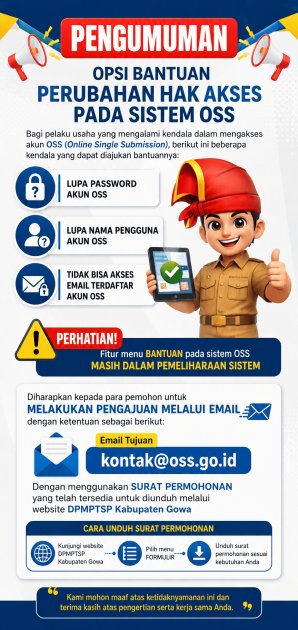 Pengumuman Opsi Bantuan Perubahan Hak Akses Akun OSS